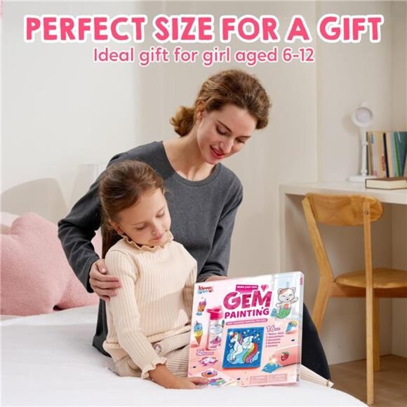 16 Projects Gem Painting, Kids Diamond Gem Painting Kit with 5D Gem, Arts& Craft - Picture 5 of 7